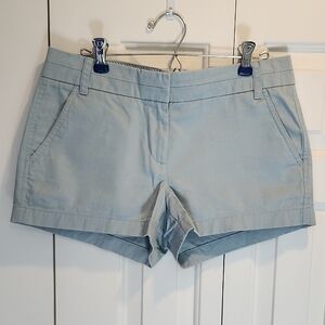 J Crew Chino Light Blue Cotton Women's Shorts 3" Inseam 2 Pockets Women's Size 4